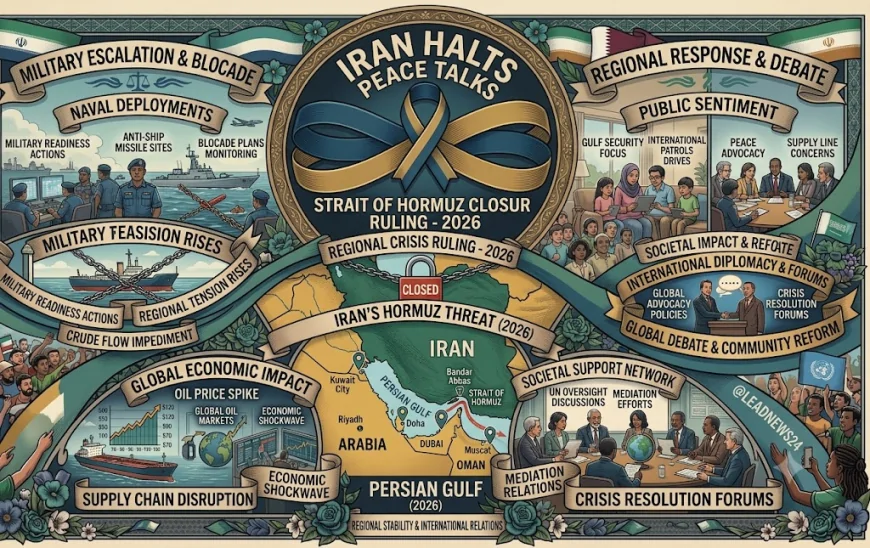 Iran Halts Peace Talks Threatening to Fully Close Strait of Hormuz